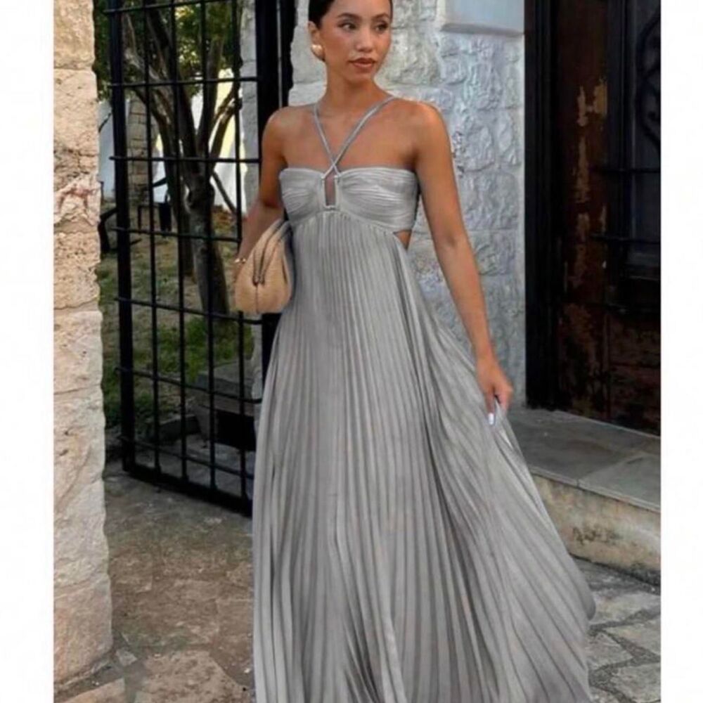 Shein Women's Silver and Grey Dress
